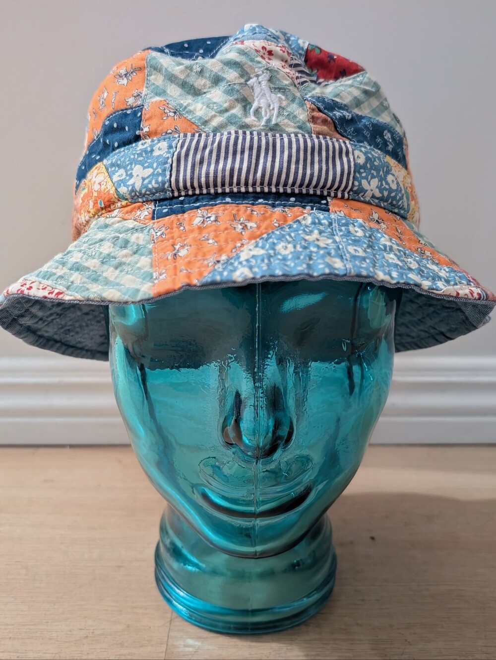 Polo Ralph Lauren Cotton Patchwork Bucket Hat S/M - Picture 3 of 8